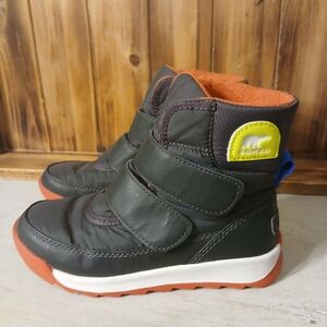 Sorel Kids' Black and Orange Winter Boots 12c